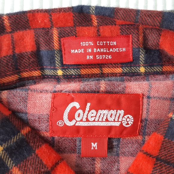 Coleman Red Plaid Flannel Button Up Shirt - Picture 3 of 5